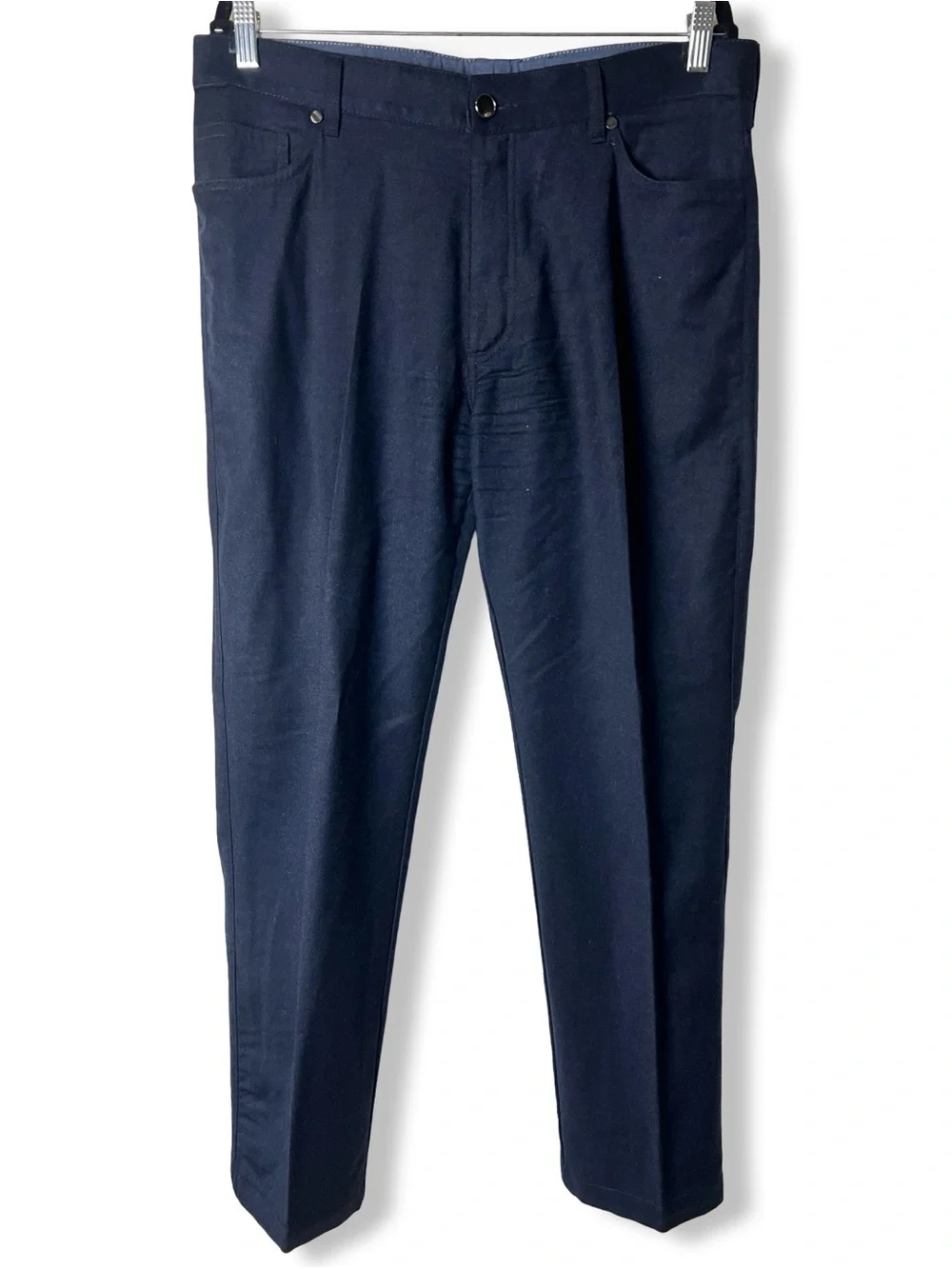 Ermenegildo Zegna Navy Blue Wool 5 Pocket Jean Cut Chinos Mens Sz 38